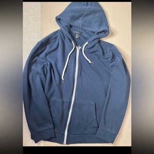 Forever 21 Men's Dark Blue Zip-Up Sweater